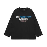 Men Long Sleeve T Shirt Fun Chinese Printed Heavy Cotton